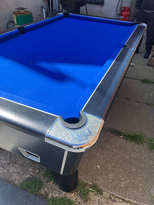 2nd table recovered in blue speed cloth