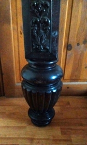 Carved leg full size table leg in black ebony